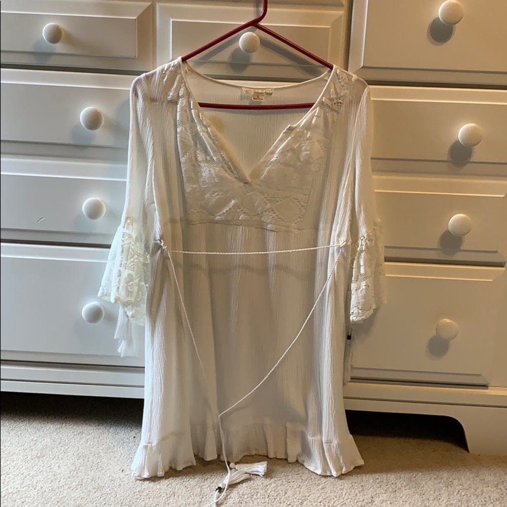 White 3/4 sleeve dress